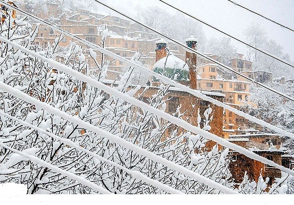 تصاویر بارش برف در روستای تاریخی ماسوله