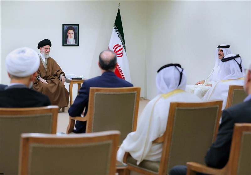 امیر قطر با امام خامنه‌ای دیدار کرد